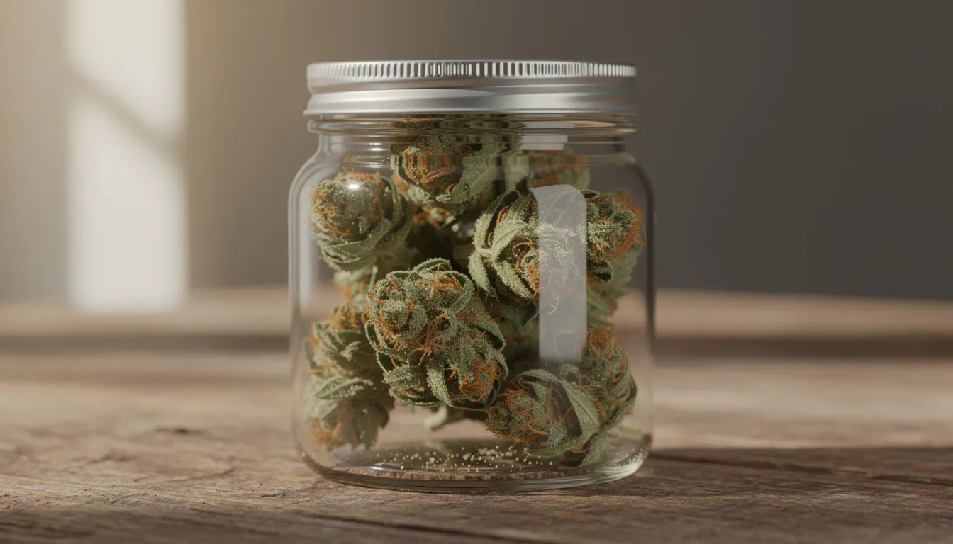 Cannabis in a jar