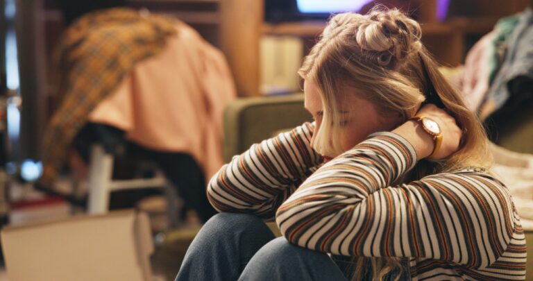 Anxiety shown in a woman