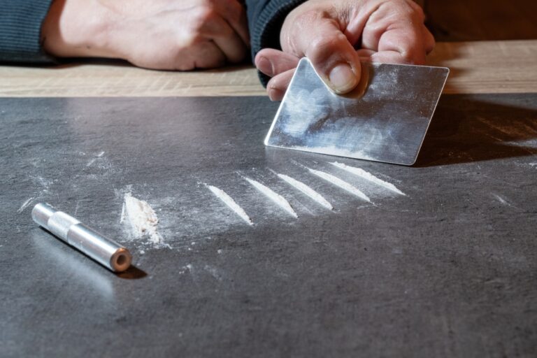 Cocaine being consumed in the traditional way