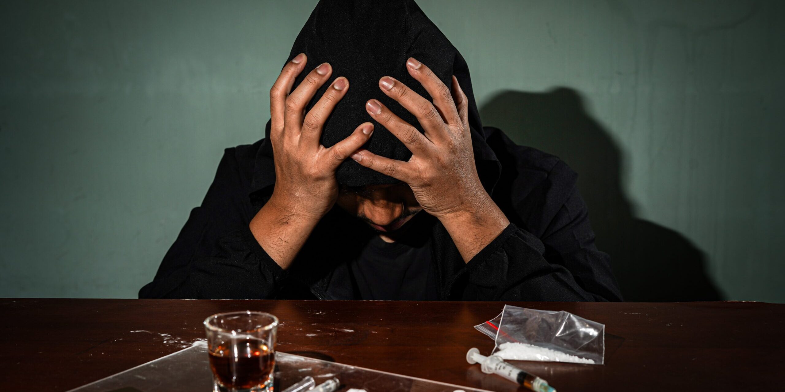 Drug,And,Alcohol,Addict,Sitting,Alone,And,Man,Addict,Depressed Anxiety and cocaine