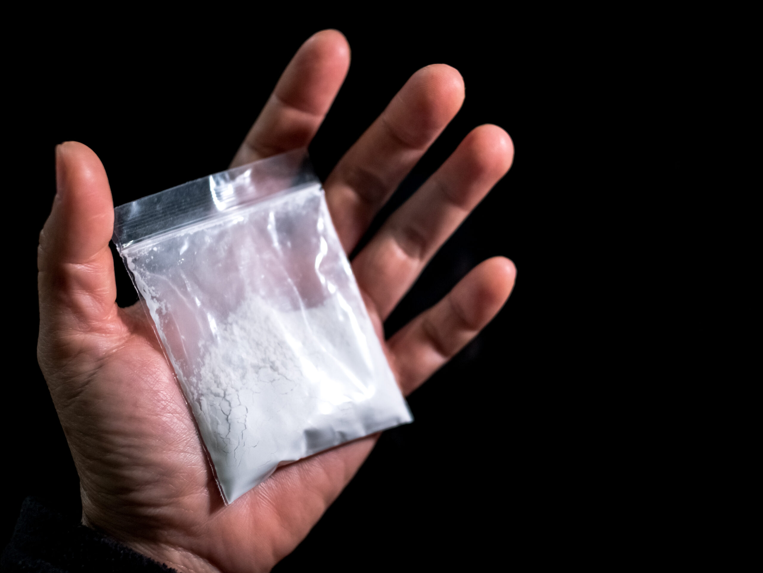 Ketamine in powder from in a plastic bag