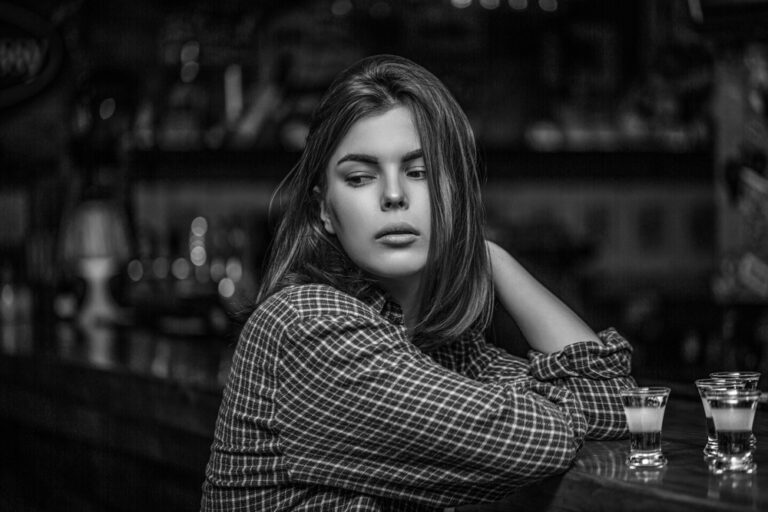 Woman suffering from alcoholism