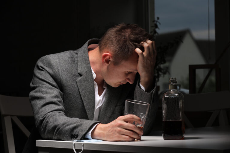 Man drinking alone